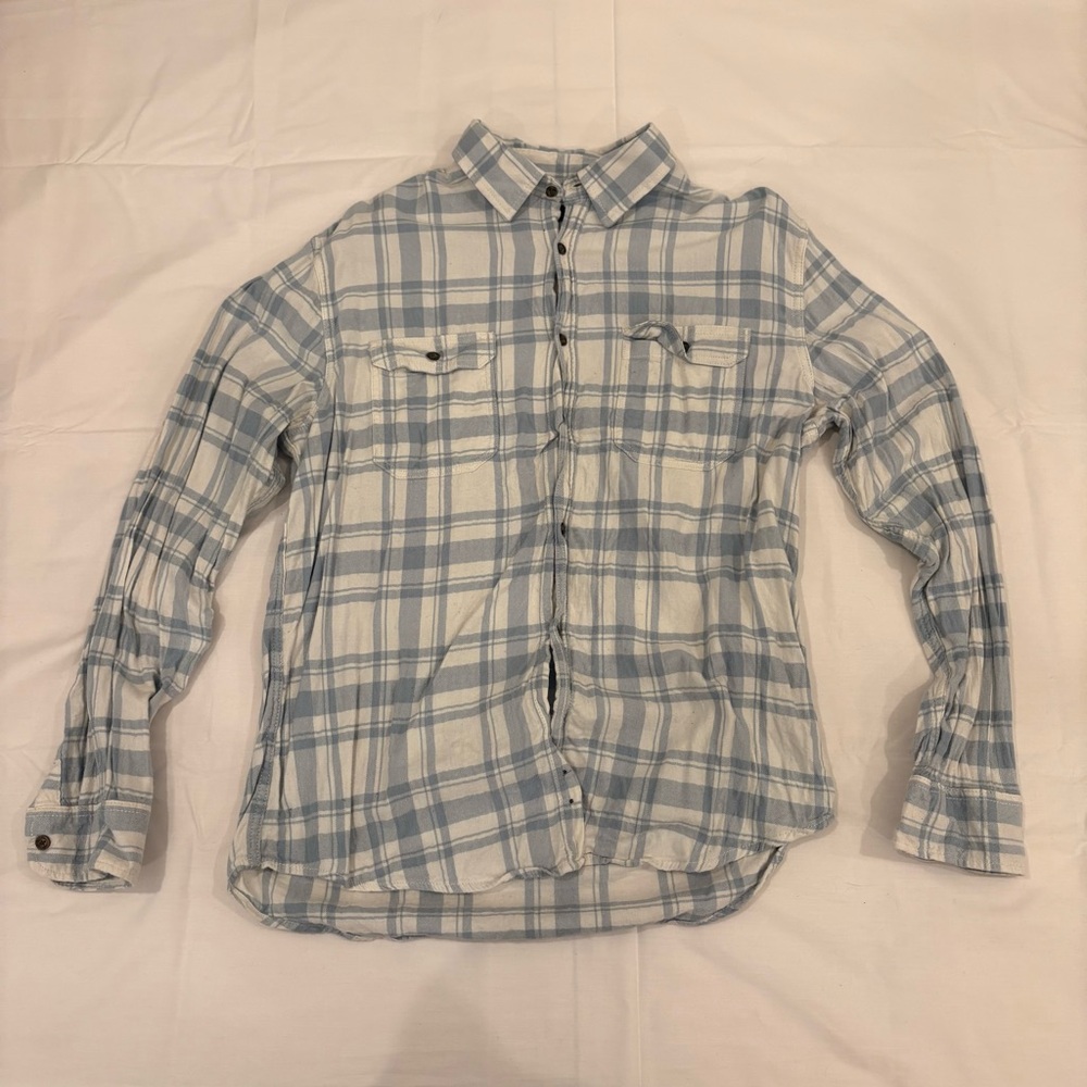 George Blue and White Plaid Casual Shirt